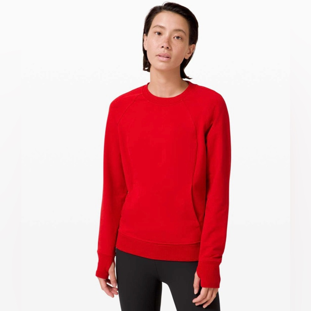 lululemon athletica Red Crew Neck Sweater